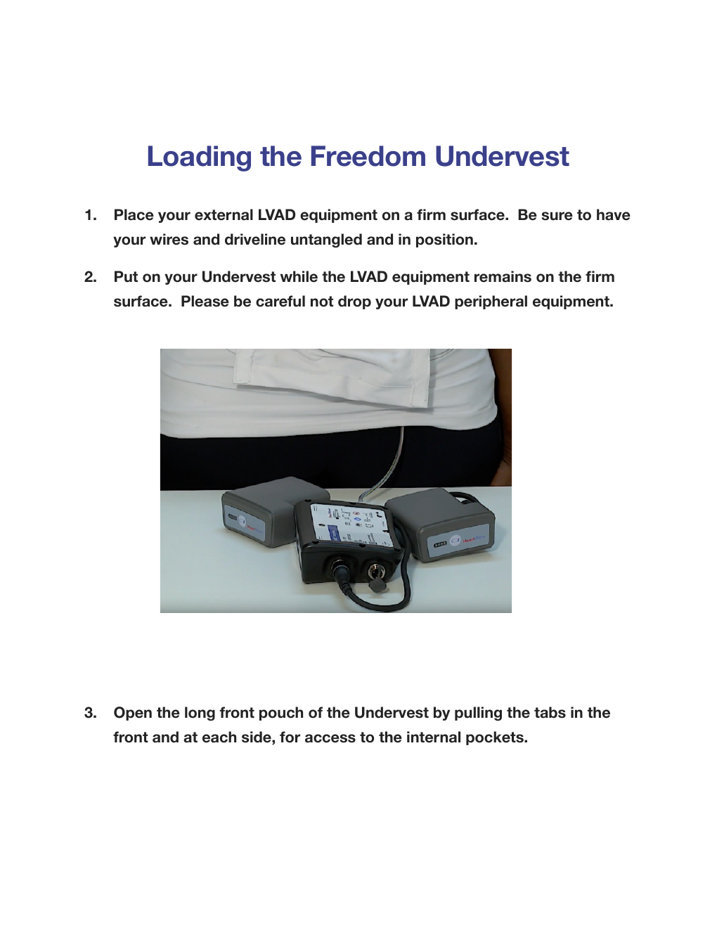 Freedom Undervest — LVAD Equipment Support Garment